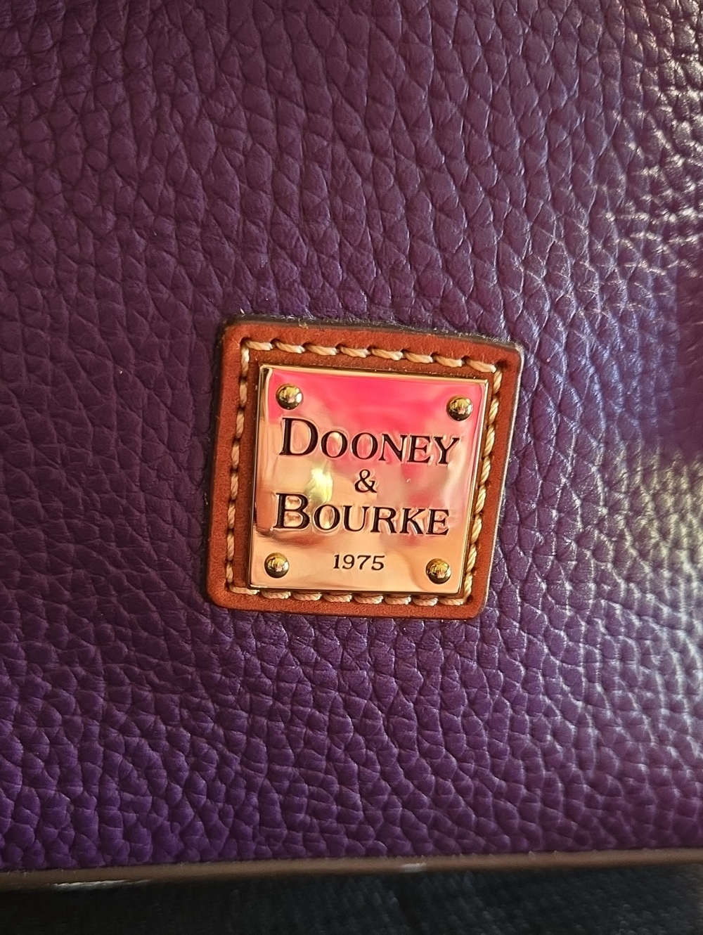 Dooney & Bourke Purple Leather Drawstring Bucket Bag - Picture 2 of 12